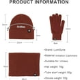 thumbnail image 3 of Rirool Winter 3 in 1 Scarf Hat Glove Set for Men Women, Knitted Beanie Hat, Touch Screen Gloves, Fleece Lined Neck Warmer for Cold Weather, 3 of 9