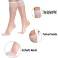 thumbnail image 4 of Sheer Knee High Socks for Women 15 Denier Stay up Band (white) 3 Pairs, 4 of 8
