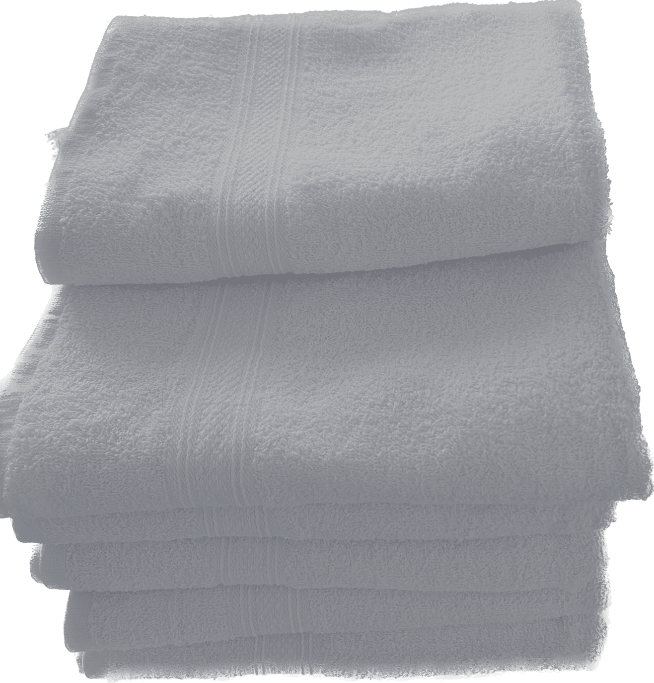Towels N More 24x48 Bath Towel Set, Lightweight Quick Drying Gym Towel - White, 6 Pcs