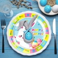thumbnail image 5 of Honeeladyy 10 Pcs Easter Paper Plates 9in Disposable Platters Easter Bunny Eggs Serving Dish Tray Dinner Serving Tableware Round Trays for Dinner Cookie Cake Dessert Holiday Party Supplies, 5 of 6