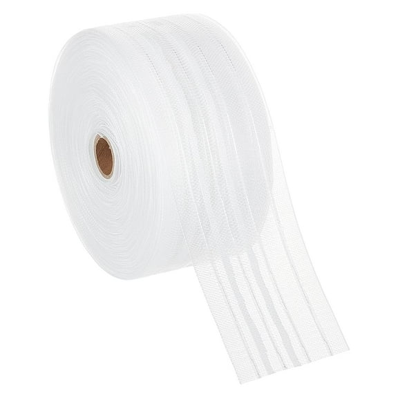 27 Yards Transparent Curtain Pleating Tape 2-1/2 Inch White Nylon Curtain Drawstring for Home Decor Valances DIY Craft
