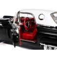 thumbnail image 4 of 1957 Ford Thunderbird Black with White Top and Red Interior "American Muscle" Series 1/18 Diecast Model Car by Auto World, 4 of 7