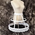 thumbnail image 4 of GENEMA Women Victorian Petticoat 2 Hoops Crinoline Lolita Fishbone Hollow Bird Cage Skirt Embroidery Floral Lace Underskirt, 4 of 13