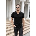 thumbnail image 5 of Iceglad Polo Shirts for Men V Neck Slim Fit Short Sleeve Performance Golf Shirt Knit Soft Tees, 5 of 8