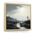 thumbnail image 2 of Designart "Monochrome Towers Monoliths" Landscapes Floater Framed Canvas Art Print, 2 of 7