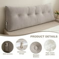 thumbnail image 5 of ANMINY Triangular Headboard Pillow with Side Pockets, Chenille Fabric, Bed Rest Reading Pillow, Removable & Washable Cover for Twin Beds, 5 of 6