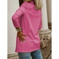thumbnail image 2 of Solid Color Womens Casual Long Sleeve Blazers One Button Jacket, 2 of 4