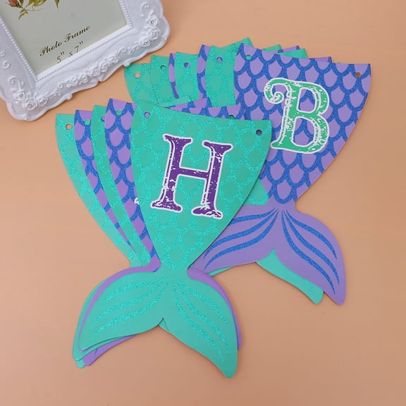 UPOUART 1Pc Mermaid Party Banner Assorted Color Birthday Decoration for Walls and Doors