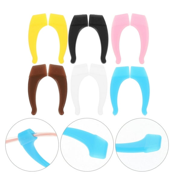 KAKOWELY Silicone Eyeglass Ear Grips Light Blue 24Pcs 1.5X0.7X0.1In