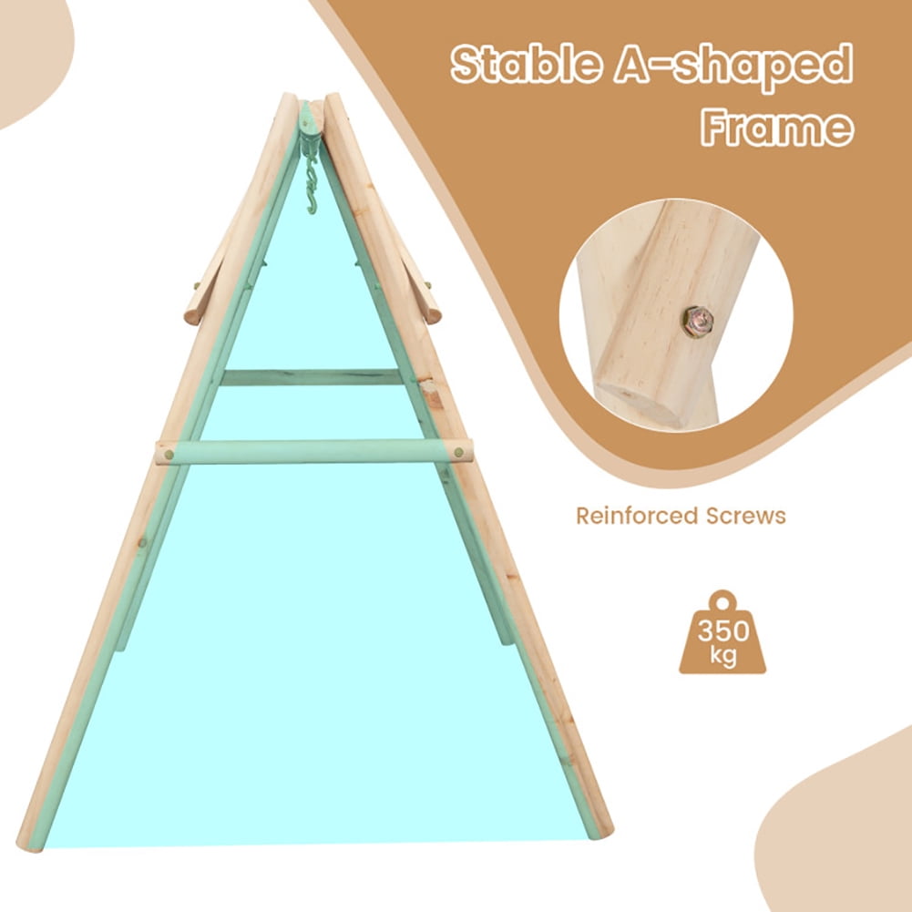 Aimee Lii Heavy Duty Wooden Swing Frame with Reinforced Bars, Patio Swing Frame