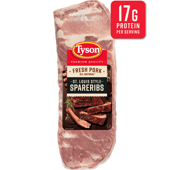 Tyson Tender & Juicy Fresh Pork St. Louis Style Spareribs, 3.3 - 4.5 lb