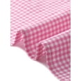 thumbnail image 5 of DARING DIVA Women's Plaid Puff Sleeves Gingham Blouse Shirt S Pink White, 5 of 6
