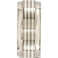 thumbnail image 3 of Titanium w/Sterling Silver Inlay Beveled Edge 9mm Band, 3 of 5