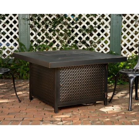 Fire Sense - Weyland Square LPG Fire Pit - Antique Bronze