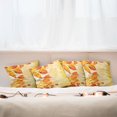thumbnail image 3 of Ambesonne Orange Throw Pillow Cover 4 Pack, Sun View Leaves, 16", Earth Yellow Orange, 3 of 6