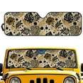 thumbnail image 2 of Uorisanigo Windshield Sunshade for Jeep Wrangler, Shade Heat Shield for Jeep Wrangler TJ JK JKU JL JLU, Hawaiian Floral Leaf Sun Visor Windshield Shade Blocks UV Rays, 2 of 7