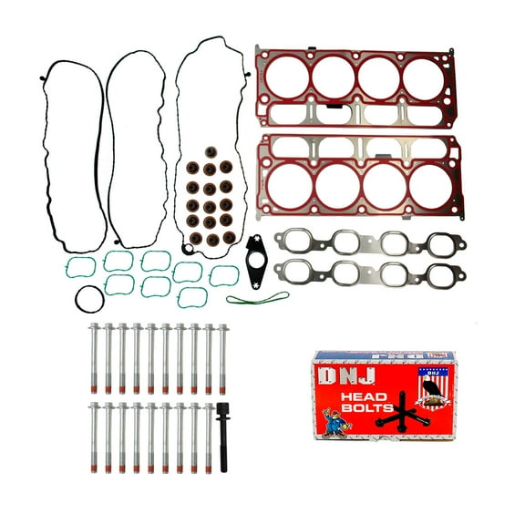DNJ HGB3244 Cylinder Head Gasket Set with Head Bolt Kit Fits Cars & Trucks 14-20 Chevrolet 6.2L OHV