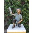 thumbnail image 2 of Nifao Little Boy Playing with Two Frogs Outdoor Fountain Statue, Bronze Garden Water Feature Sculpture for Patio & Yard – Garden Outdoor Decor Sculpture, 18"L x 16"W x 25"H, 2 of 9