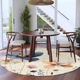 thumbnail image 3 of Round Rug 5Ft Washable Non-Slip, Blue Yellow Flowers Circle Area Rugs for Living Room Bedroom, Spring Summer Garden Wildflowers Retro Indoor Floor Mats Carpet Runner for Home Decor Aesthetic, 3 of 8