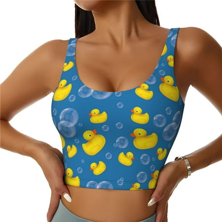 Matuu Rubber Duck for Women s Sports Bra - Soft  Comfortable and Breathable Sports Vest for Yoga  Fitness  and Dance-Large