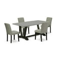 thumbnail image 2 of East West Furniture V-Style 5-piece Dining Set with High Chair Back in Black, 2 of 10