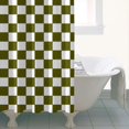 thumbnail image 4 of Olive Green and White Checkerboard Pattern Shower Curtain 36"x72" ,Bathroom Decorative Shower Curtains Set with 12 Hooks,Modern Waterproof Washable Shower Curtain, 4 of 6