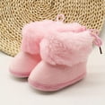 thumbnail image 4 of Infant Baby Boys Girls Plush Winter Snow Boots Ankle Back Tie Soft Sole Boots Toddler Newborn Warm First Walker Crib Outdoor Shoes, 4 of 5