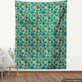 thumbnail image 4 of Ambesonne Tropical Fabric by the Yard Upholstery, Abstract Monstera Leaves, 2 Yards, Teal Marigold, 4 of 5