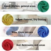 EvaClean Premium Microfiber Cleaning Cloths 16”x16” (Red) - Reusable, Washable, Non-Scratch Towels for Cleaning, Dusting, Polishing, 12-Pack