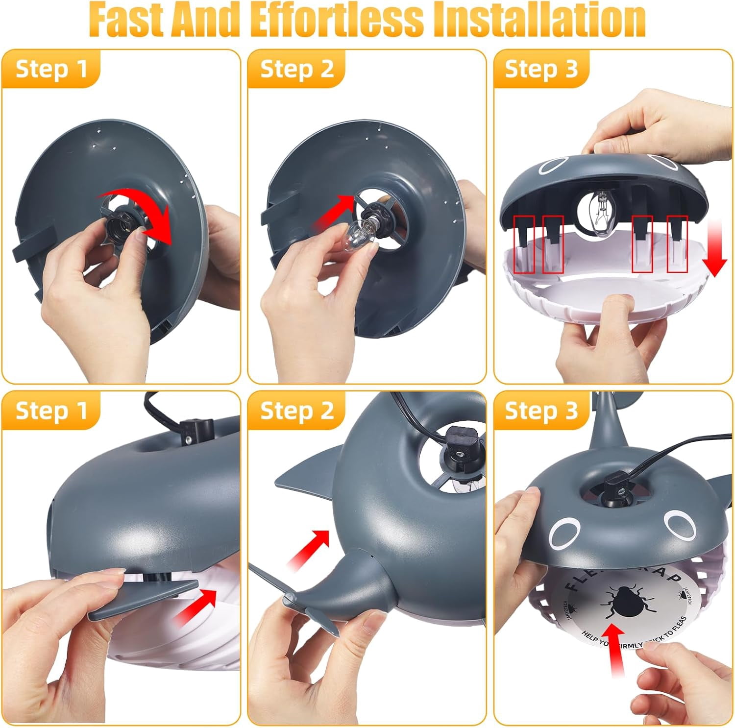Jinyi 4 Packs Flea Traps for Inside Your Home, Flea Trap Carpet Insect Killer Pest Control Trapper with 16 Sticky Pads