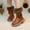 Brown, variant on NAISIBABY Girls Winter Boots, Fluffy Warm Side Zipper Mid-Cut Fashion Princess Boots Beige