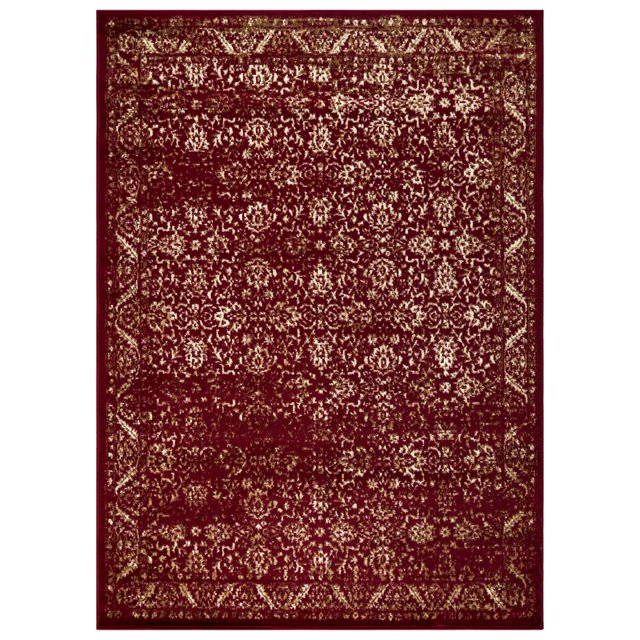 Princess 5x7 Vintage Oriental Area Rug 813A in Bone Burgundy