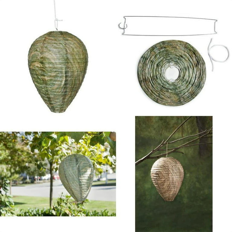 4pcs Wasp Nest Decoy Hanging Fake Trap Non-Toxic Paper Decoy Effective  Deterrent Bee Hornets Fake Nest for Home and Garden Outdoors 