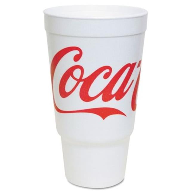 DCC 32AJ20C 32 oz CocaCola Foam Cups, Foam, Red, White, 16 per Bag
