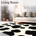 thumbnail image 2 of ODIKA 3'x5' Machine Washable Non-Slip Area Rug, Traditional Ranch House Cow Farmhouse Style Covering High Traffic Rug, Black, 614058, 2 of 7