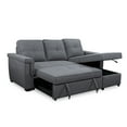 thumbnail image 1 of Grey Linen Reversible Sofabed Sectional w Storage and Piping Details, 1 of 2