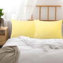 REGALWOVEN Brushed Pillowcases Set of 2 Soft Breathable Washed Microfiber Pillow Covers with Envelope Closure Yellow King