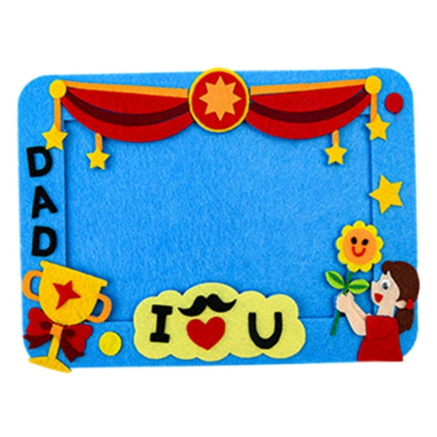 Marco de fotos DIY, decoración del hogar, interacción padre-hijo, regalos para el Día del Padre para las artes te amo azul