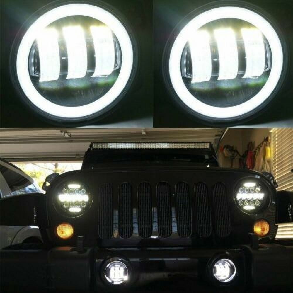 Pair 4 Inch LED Fog Lights Front Bumper Driving Lamps for Jeep Wrangler JK JL JT