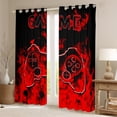 thumbnail image 2 of Erosebridal Rideaux Rouges pour Salon, Manettes de Jeu Dégradées 30 %-50 % Occultants pour Chambre, Rideaux et Draperies de Jeu Vidéo (42Wx84L), Décoration de Chambre Masculine, 2 of 6
