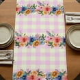 thumbnail image 5 of Easter Rabbit Eggs Table Runner, Spring Flowers Leaves Pastoral Pink Laid Cotton Linen Table Runners 120 Inches Long, Dresser Scarf Runner for Dining/Living Room/Kitchen/Square Tables 13''x120'', 5 of 9