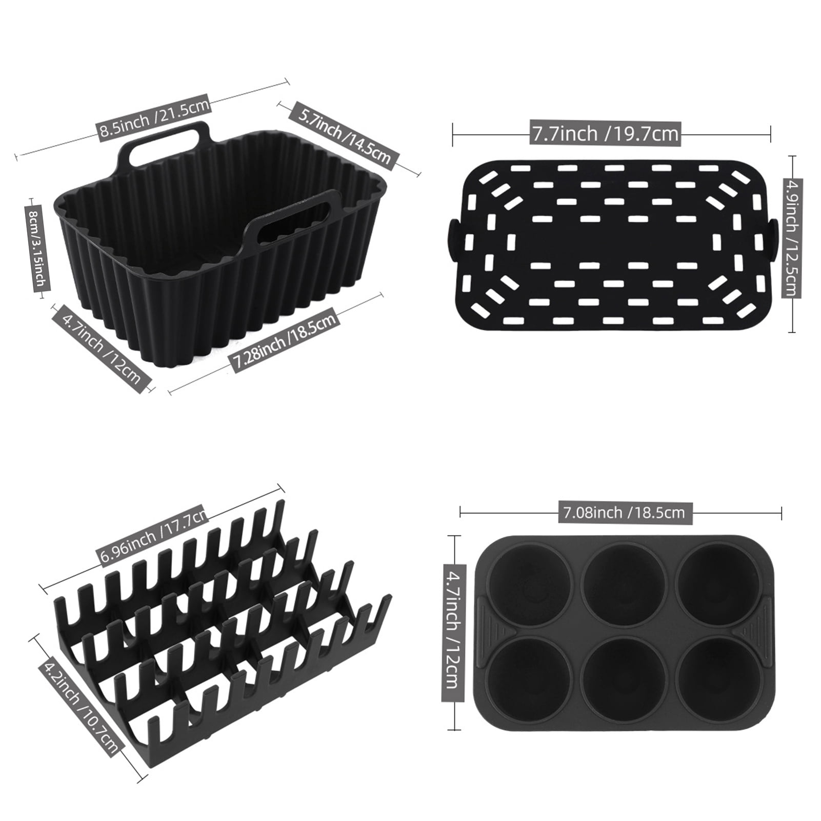 ZenCart Silicone Baking Mat Non-Stick Air Fryer Liner for Cakes Cookies Jelly Pudding Oven Pan Hot Dog Bacon Rack Reusable Cake Molds