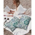 thumbnail image 5 of Waterproof Outdoor Throw Pillows with Inserts 12"x20", Teal Paisley Pattern Soft Decorative Pillowcases for Couch Bedroom, Boho Ethnic Floral Traditional Pillow Covers for Sofa Living Room, 5 of 7