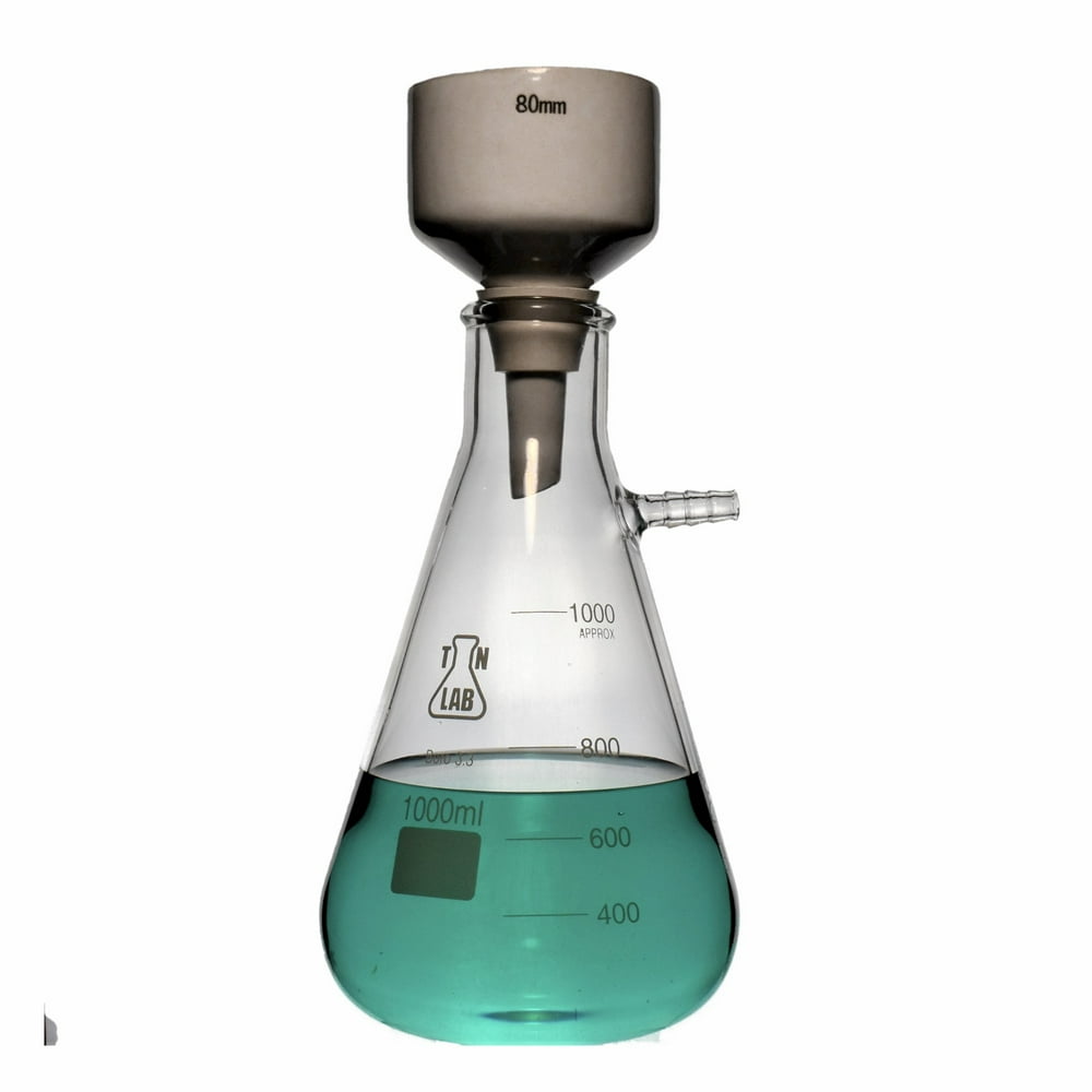 TN Lab Buchner Funnel Kit Filter Flask SET 80mm Funnel and 1000ml 1L