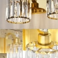 thumbnail image 3 of 5 Light Modern Crystal Bathroom Vanity Lights Gold Bathroom Light Fixtures Crystal Vanity Shower Lights Over Mirror, Mirror Glass Crystal Bathroom Vanity Lighting Fixtures, 3 of 7