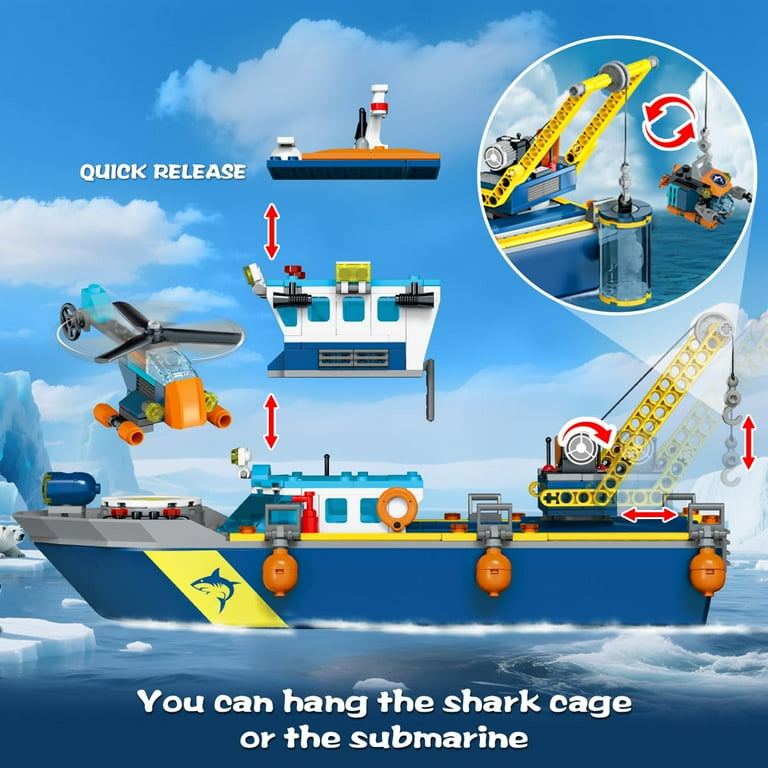 HogoKids Floatable LED Ship Building Kit, Ocean Toy with Submarine