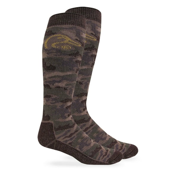 Ducks Unlimited Mens Socks, 40% Merino Wool Heavyweight Camo Tall Boot Socks, 1 Pair