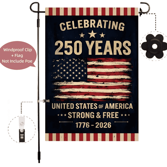 250th Anniversary Flag Celebrating 250 Years Anniversary Flags Retro 1776-2026 Patriotic Flags for Outdoor Lawn Garden Decor Doubleside Polyester