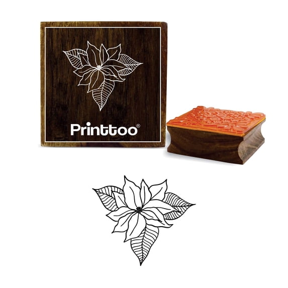 Printtoo Floral Design Scrap-booking Diary Card Print Square Wooden Rubber Stamp-4 x 4 Inches