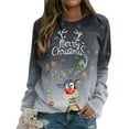 thumbnail image 3 of Noël Femmes Sweat-Shirt Vacances Noël Outwear Manches Longues Fermeture Cardigan Col Rond Chaud Pull Mi Longueur Veste Imprimé Pull de Mode, 3 of 6